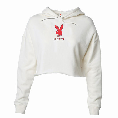 Playboy Rabbit Head Crop Hood - Bone